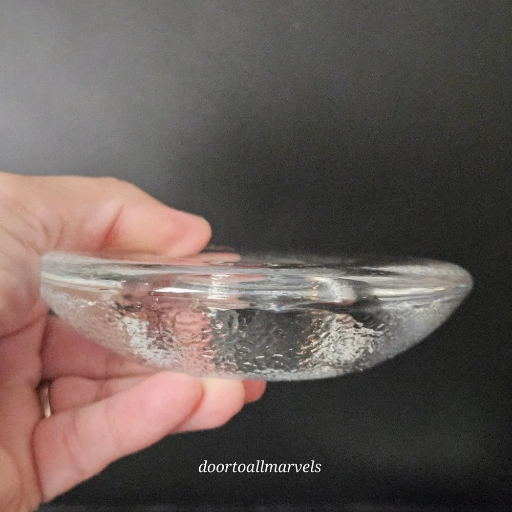 VTG Iittala Nappi Tealight Candle Holder Markku Salo '90s Clear Pebbled Glass